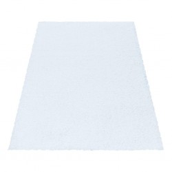 Shaggy Halı Salon halısı yumuşak yüksek havlı düz beyaz renkli