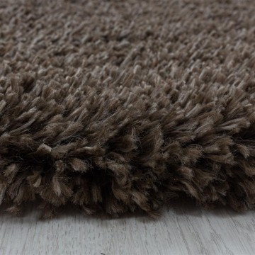Yuvarlak Süpersoft yumuşak Shaggy Halı 3 cm Hav yüksekliği düz Kahverengi