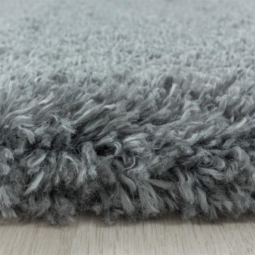 Yuvarlak Supersoft yumuşak Shaggy Halı 3 cm Hav yüksekliği düz Açık gri